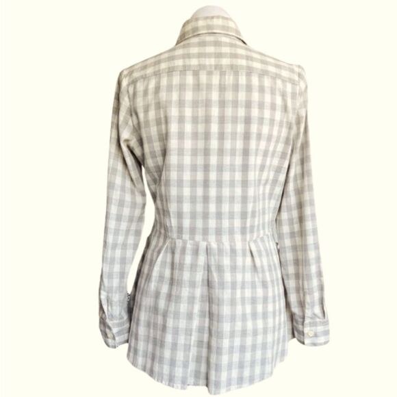 Anthropologie 11.1.Tylho gray and white checked blouse size small - Picture 2 of 8